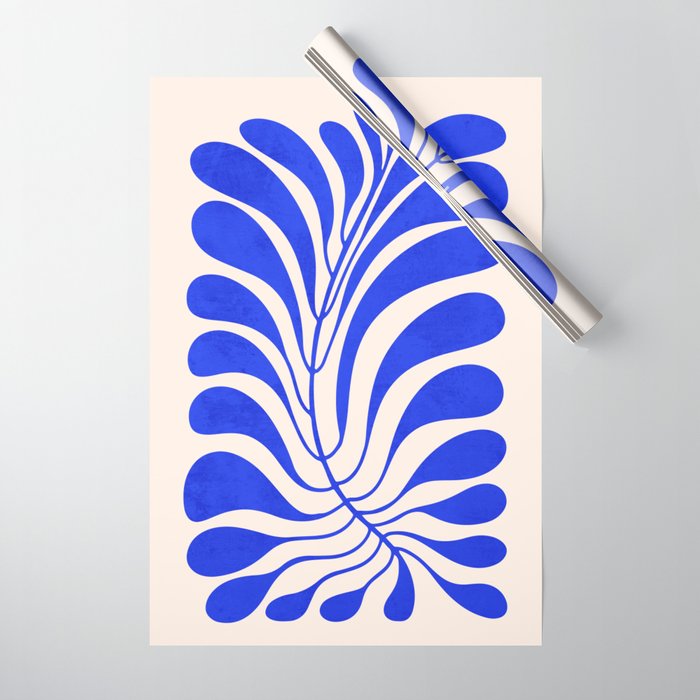 Electrik Blue Ferns: Matisse Edition Wrapping Paper Gallery Image 1