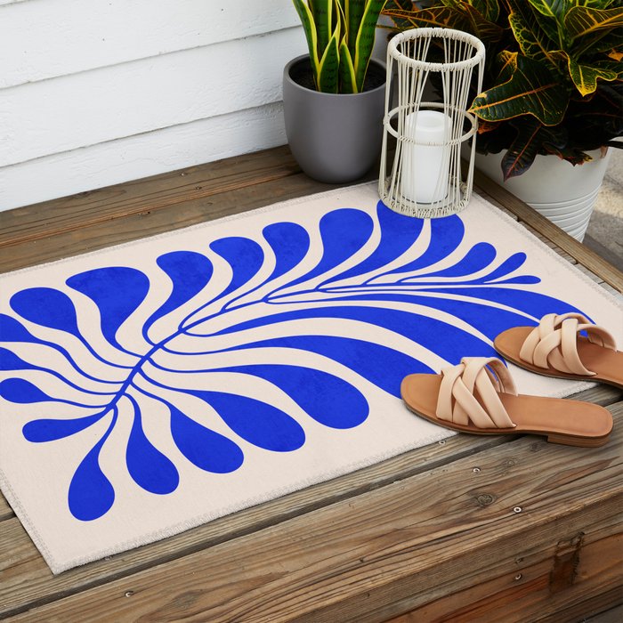 Electrik Blue Ferns: Matisse Edition Outdoor Rug Gallery Image 2