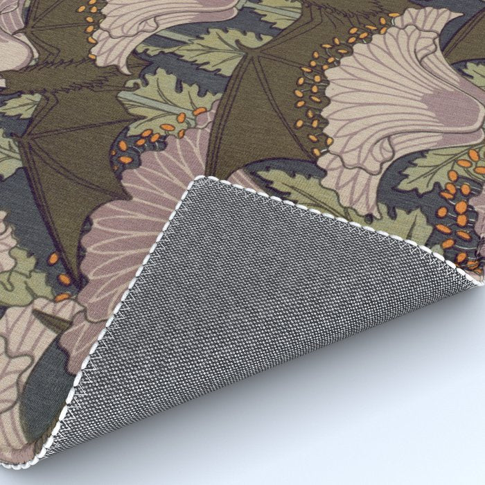 Vintage Art Deco Bat and Flowers Rug Gallery Image 4