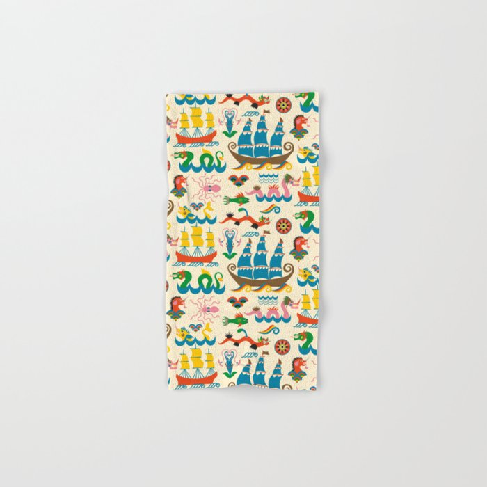 Mythical Sea Creatures - Ocean Monsters Bath Towel Gallery Image 1