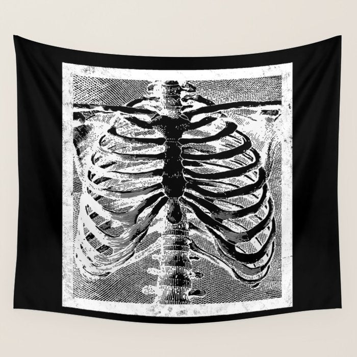 Vintage Skeleton Torso Wall Tapestry Gallery Image 1