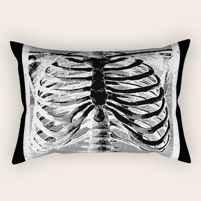 Vintage Skeleton Torso Rectangular Pillow Gallery Image 1