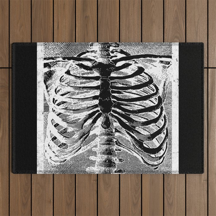 Vintage Skeleton Torso Outdoor Rug Gallery Image 1