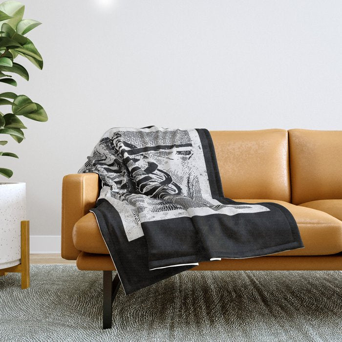 Vintage Skeleton Torso Throw Blanket Gallery Image 1