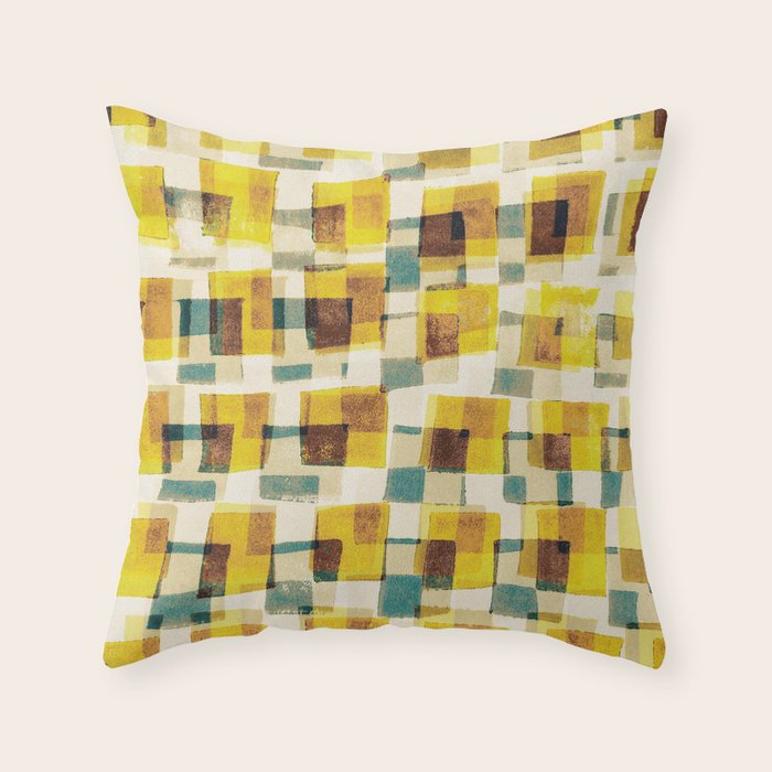 Abstract Linocut Pattern #10 Throw Pillow Gallery Image 6