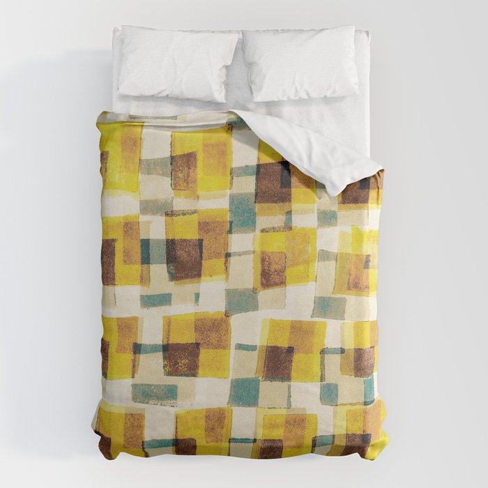 Abstract Linocut Pattern #10 Duvet Cover Gallery Image 6