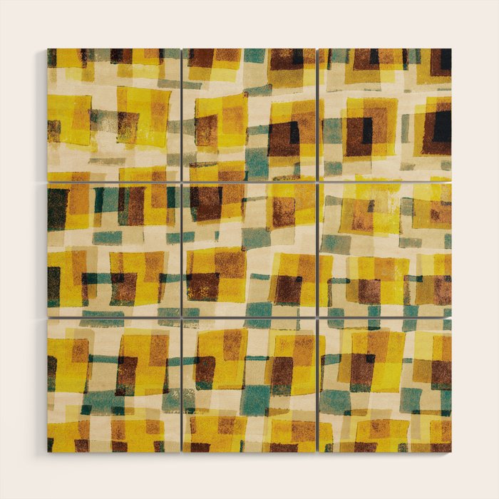 Abstract Linocut Pattern #10 Wood Wall Art Gallery Image 1