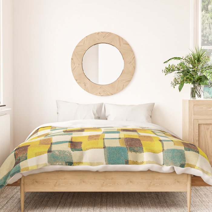 Abstract Linocut Pattern #10 Duvet Cover Gallery Image 3
