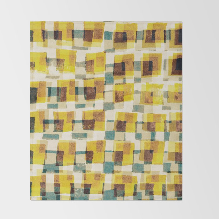 Abstract Linocut Pattern #10 Throw Blanket Gallery Image 2