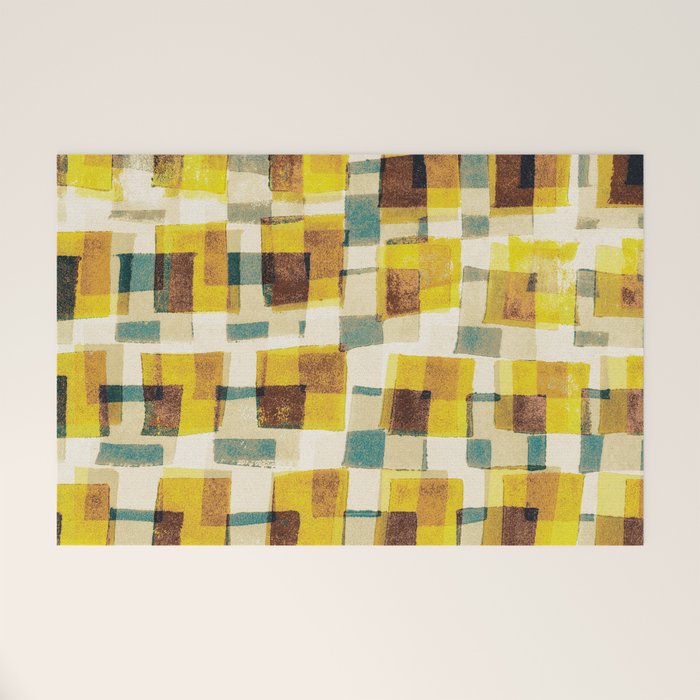 Abstract Linocut Pattern #10 Welcome Mat Gallery Image 1