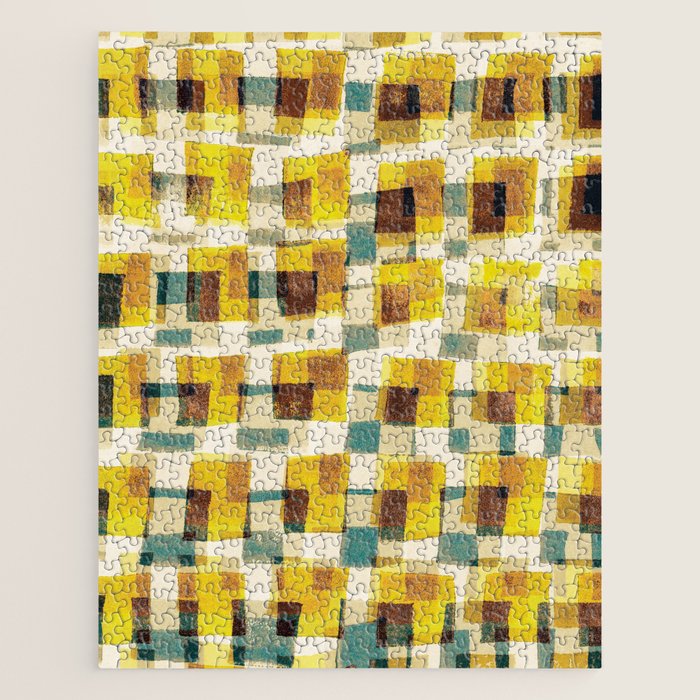 Abstract Linocut Pattern #10 Jigsaw Puzzle Gallery Image 1