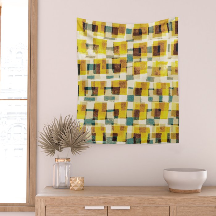 Abstract Linocut Pattern #10 Wall Tapestry Gallery Image 2