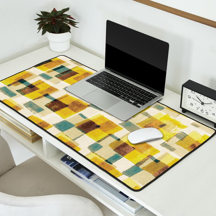 Abstract Linocut Pattern #10 Desk Mat Gallery Image 2