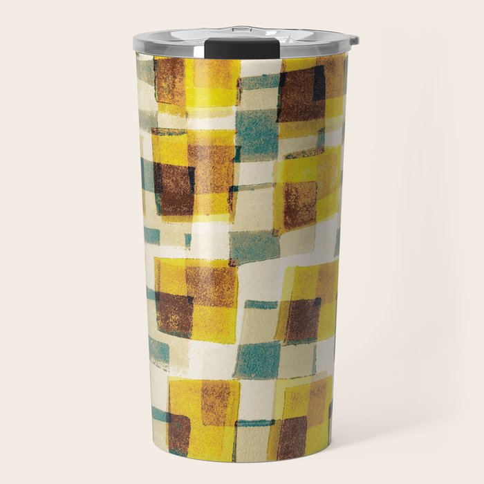 Abstract Linocut Pattern #10 Travel Mug Gallery Image 1