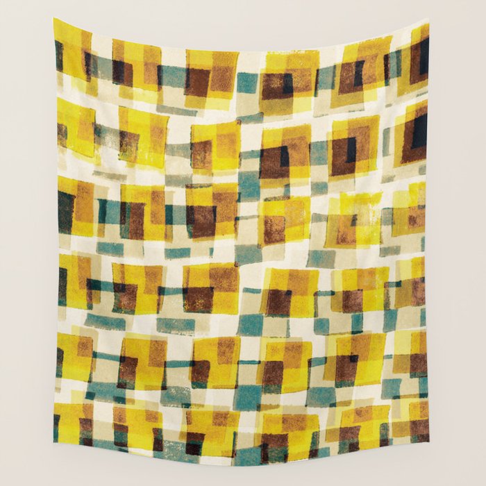 Abstract Linocut Pattern #10 Wall Tapestry Gallery Image 1