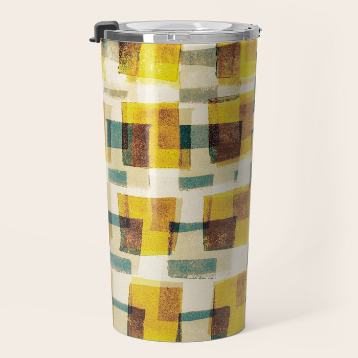 Abstract Linocut Pattern #10 Travel Mug Gallery Image 3