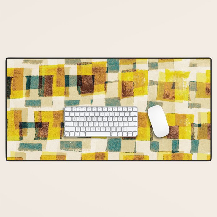 Abstract Linocut Pattern #10 Desk Mat Gallery Image 1
