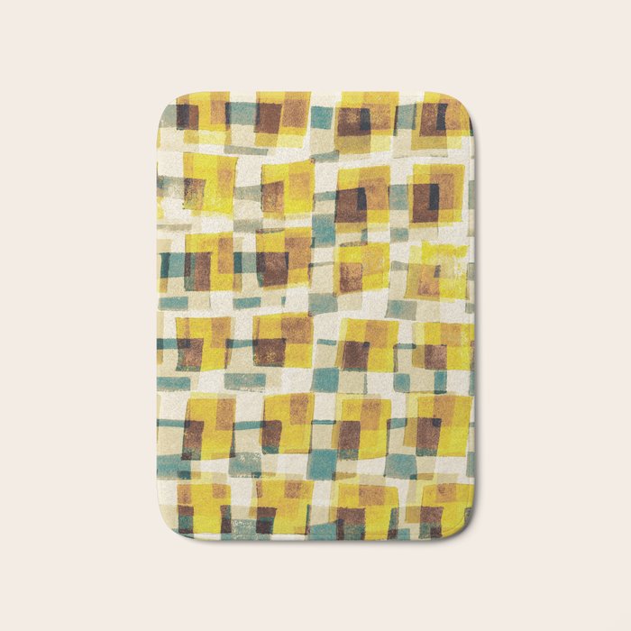 Abstract Linocut Pattern #10 Bath Mat Gallery Image 1