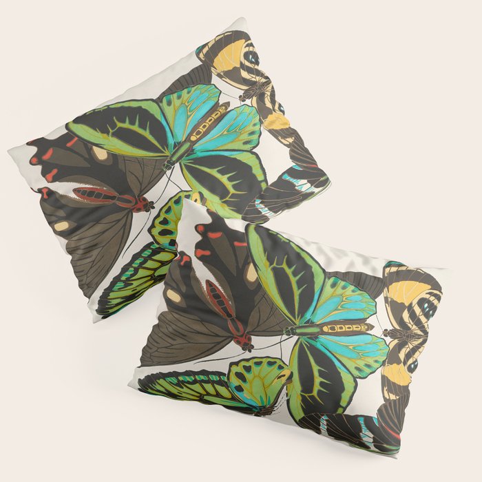 Vintage Butterfly Illustration EA Seguy Papillon Pillow Sham Gallery Image 3