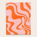 Groovy Retro Liquid Swirl Abstract Orange and Pink Pattern 4 Notebook Gallery Image 4