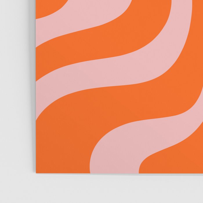 Groovy Retro Liquid Swirl Abstract Orange and Pink Pattern 4 Poster Gallery Image 3