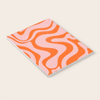 Groovy Retro Liquid Swirl Abstract Orange and Pink Pattern 4 Notebook Gallery Image 3