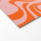 Groovy Retro Liquid Swirl Abstract Orange and Pink Pattern 4 Welcome Mat Gallery Image 2
