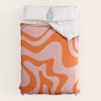 Groovy Retro Liquid Swirl Abstract Orange and Pink Pattern 4 Comforter Gallery Image 6