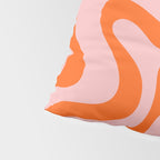 Groovy Retro Liquid Swirl Abstract Orange and Pink Pattern 4 Pillow Sham Gallery Image 4