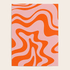 Groovy Retro Liquid Swirl Abstract Orange and Pink Pattern 4 Poster Gallery Image 4
