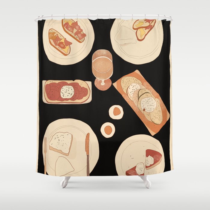 Breakfast 3 Shower Curtain Gallery Image 1
