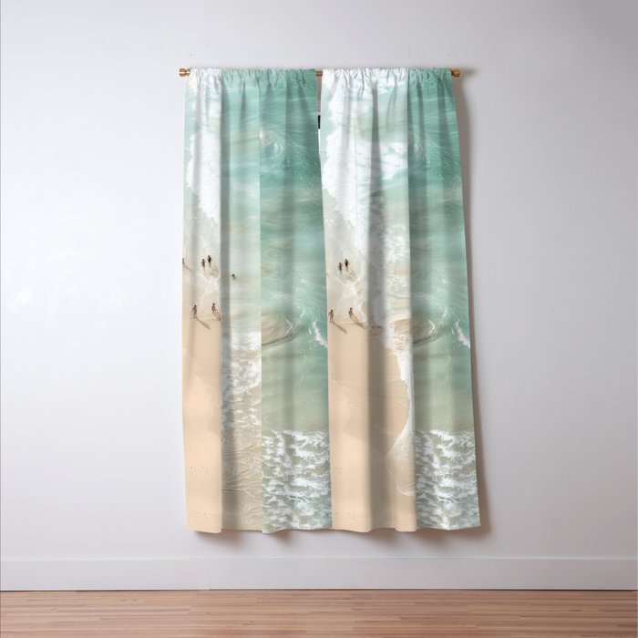 Soft Coastal Beach Scene Window Curtain Gallery Image 3