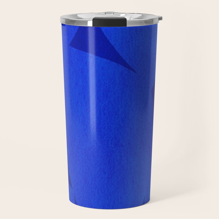 Abstract shapes-blue Travel Mug Gallery Image 1