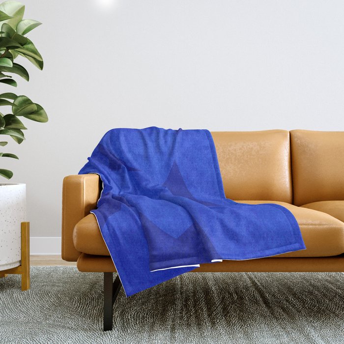 Abstract shapes-blue Throw Blanket Gallery Image 1