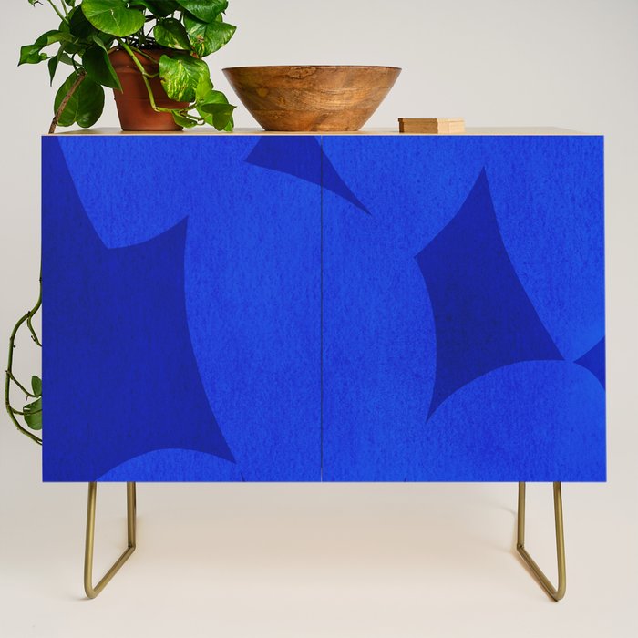 Abstract shapes-blue Credenza Gallery Image 1