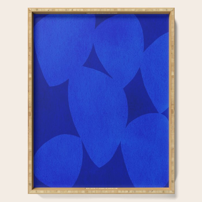 Abstract shapes-blue Serving Tray Gallery Image 1