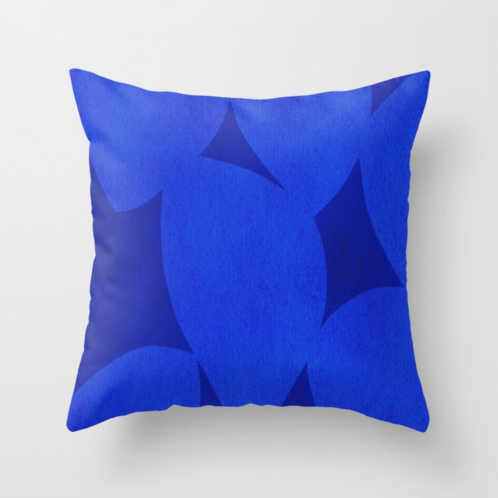 Abstract shapes-blue Throw Pillow Gallery Image 1