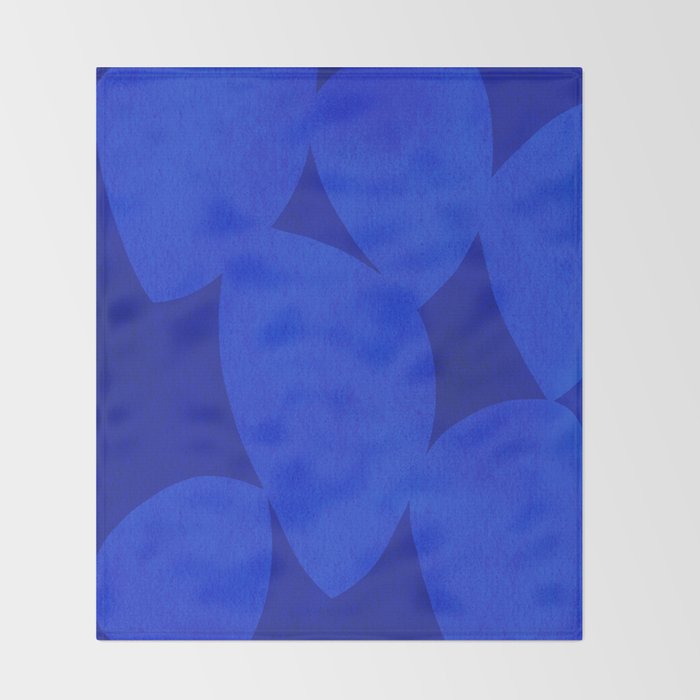 Abstract shapes-blue Throw Blanket Gallery Image 2