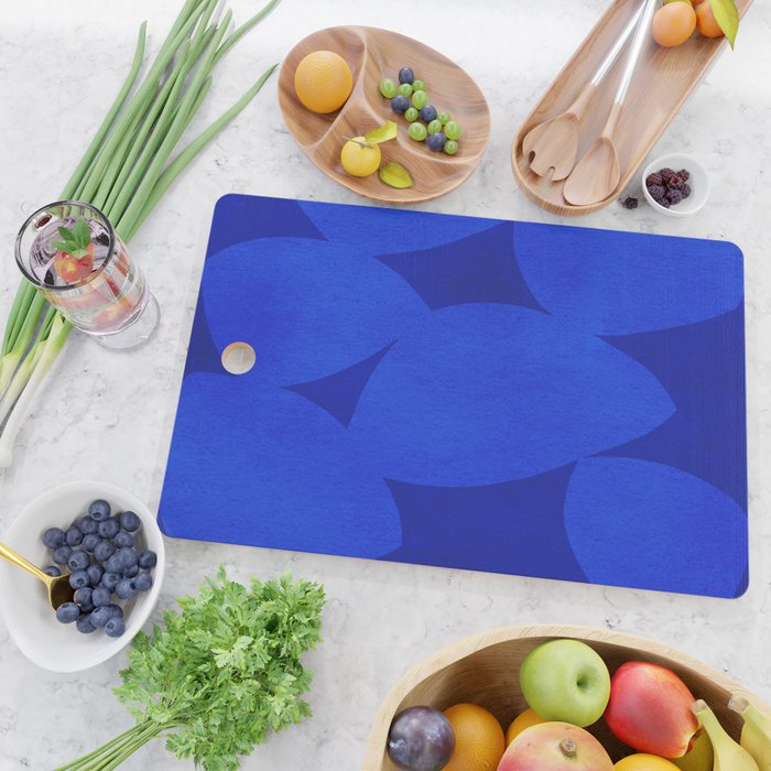 Abstract shapes-blue Cutting Board Gallery Image 2