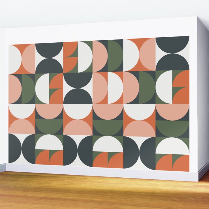 Mid Century Geometric 16 Wall Mural Gallery Image 2