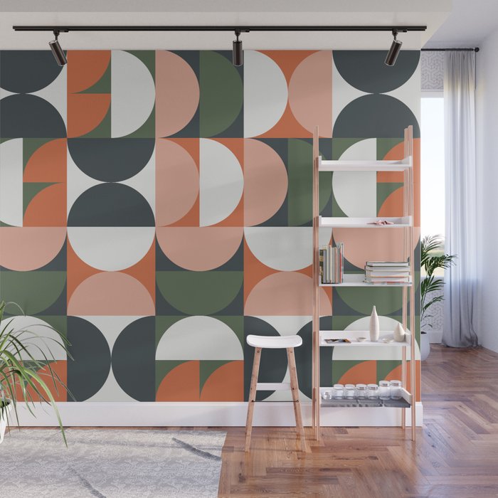 Mid Century Geometric 16 Wall Mural Gallery Image 1
