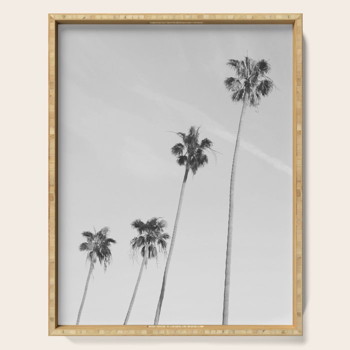 Black & White Palm Trees, Beach Palms Serving Tray Gallery Image 1