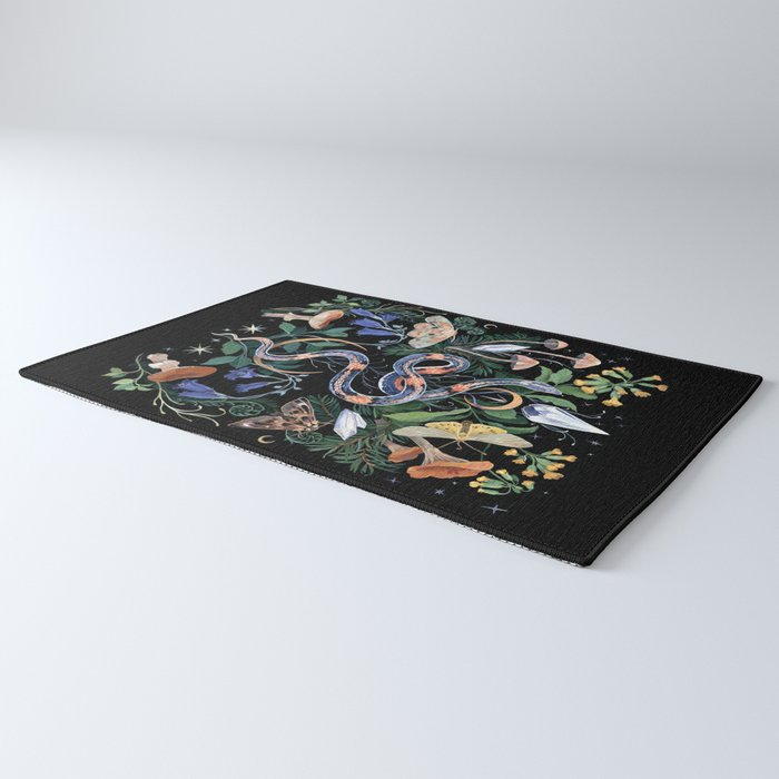 Mushroom Snake Crystals Garden Rug Gallery Image 3