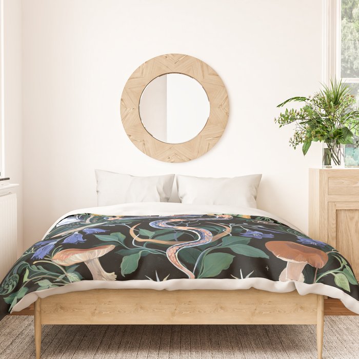 Mushroom Snake Crystals Garden Duvet Cover Gallery Image 3