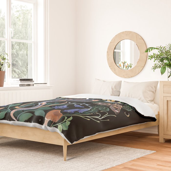Mushroom Snake Crystals Garden Duvet Cover Gallery Image 2