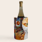 Gustav Klimt Style Tabby Cat with Green Eyes Wine Chiller Gallery Image 2