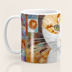 Gustav Klimt Style Tabby Cat with Green Eyes Coffee Mug Gallery Image 3