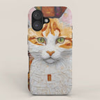 Gustav Klimt Style Tabby Cat with Green Eyes iPhone Case Gallery Image 1