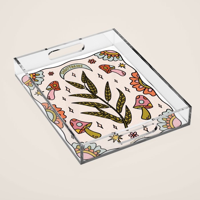 Sagittarius Leaf Acrylic Tray Gallery Image 1