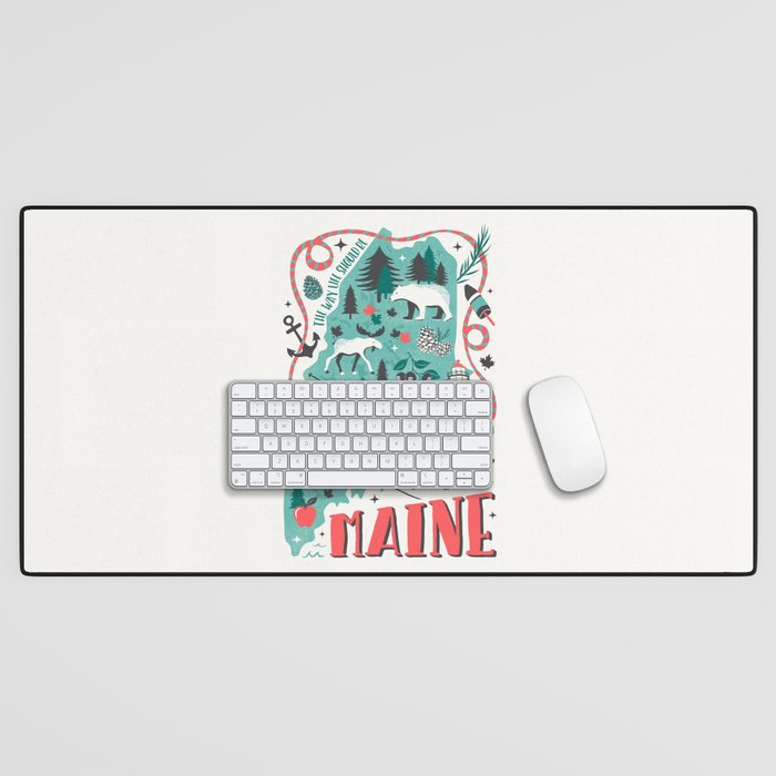 Maine Map Desk Mat Gallery Image 1